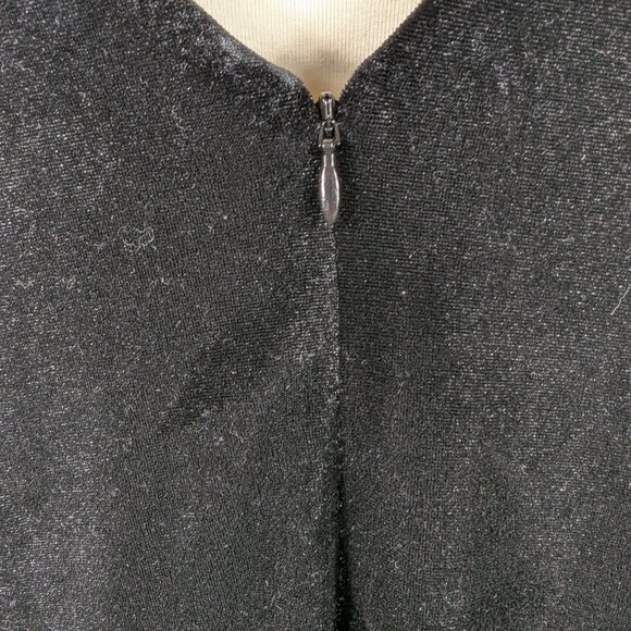 Lane Bryant Dress Black Velvet Blue Sequin Sleeve V-Neck V-Back Size 28 NEW NWT - Picture 7 of 11